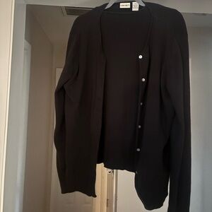VINTAGE Cherokee Black Cardigan XL